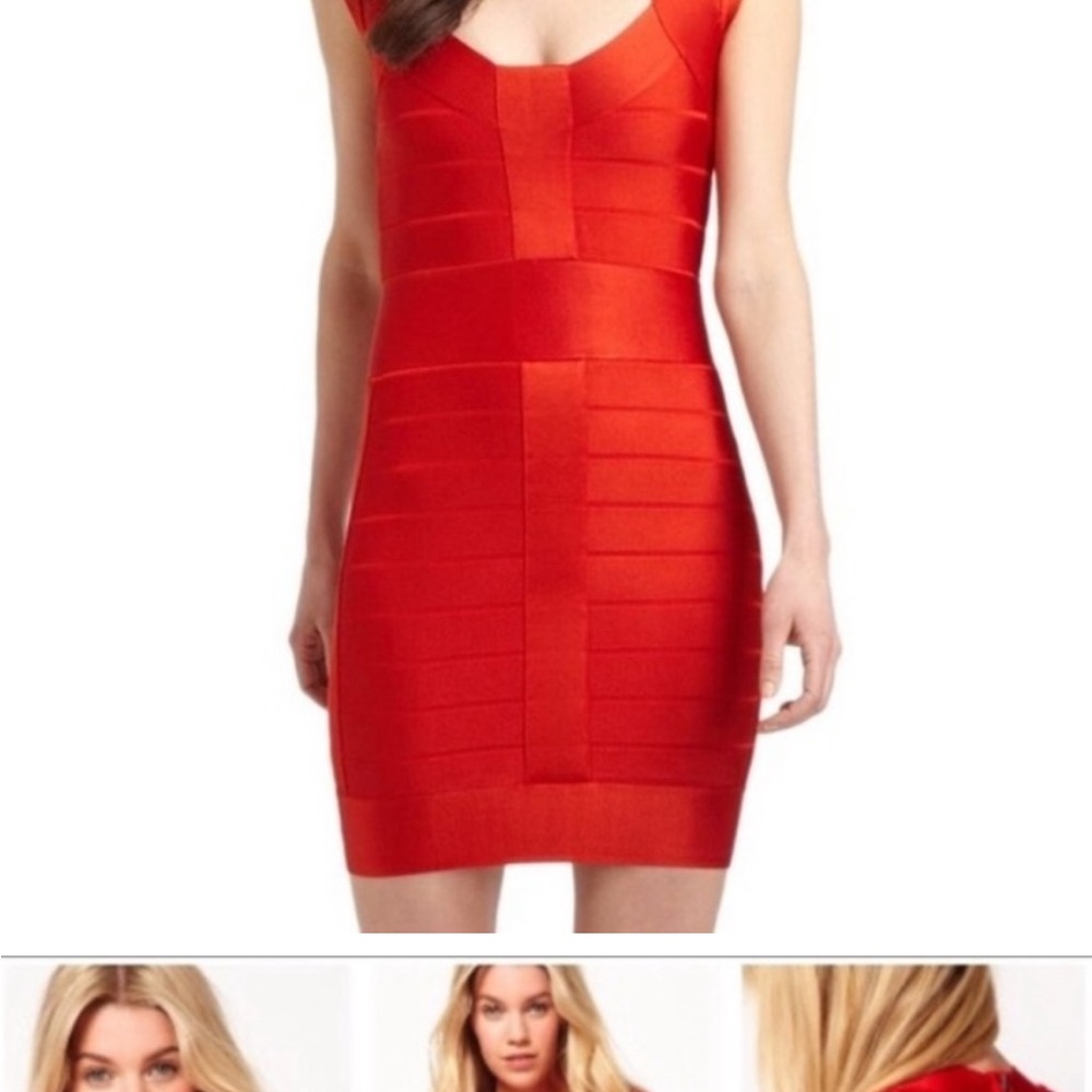 French Connection Red Bandage Dress